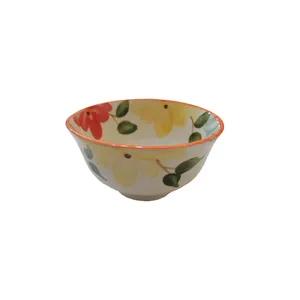 کاسه سفالی طرح گلدار کد 05