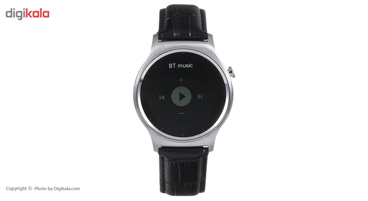 ساعت هوشمند تی تی وای جی موو مدل GW01 silver with black leather strap