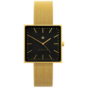 ساعت مچی عقربه ای نیوگیت مدل The Cubeline Brass Case Brass mesh Strap
