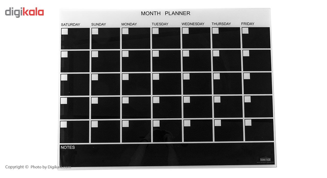 تخته وایت برد شیشه ای هوم تک مدل Month Planner Board سایز 60 × 80 سانتی‌متر
