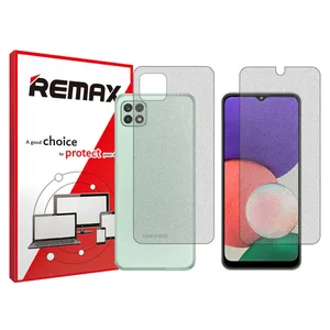 Remix matte screenprotector HyMTT model suitable for Samsung Galaxy A22 5G phones along with the back of the phone