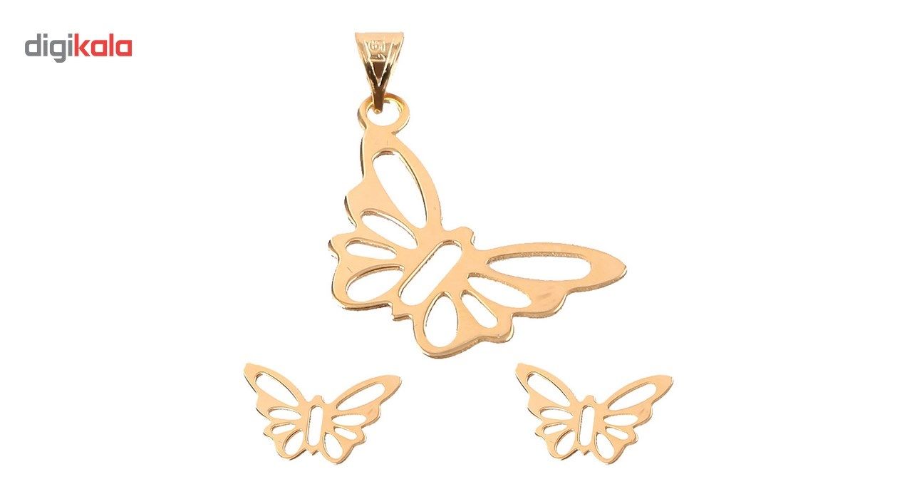 نیم ست طلا 18 عیار زنانه اسنو گلد کد 12008 - - 2