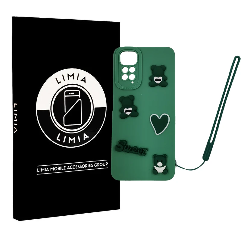 کاور لیمیا مدل عروسکی لنزدار ژله ای طرح Sweet مناسب برای گوشی موبایل شیائومی Redmi Note 11 Pro به همراه بند آویز