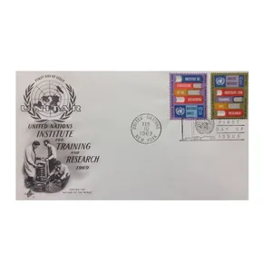 تمبر یادگاری مدل پاکت مهرروز سازمان ملل مجموعه 2 عددی