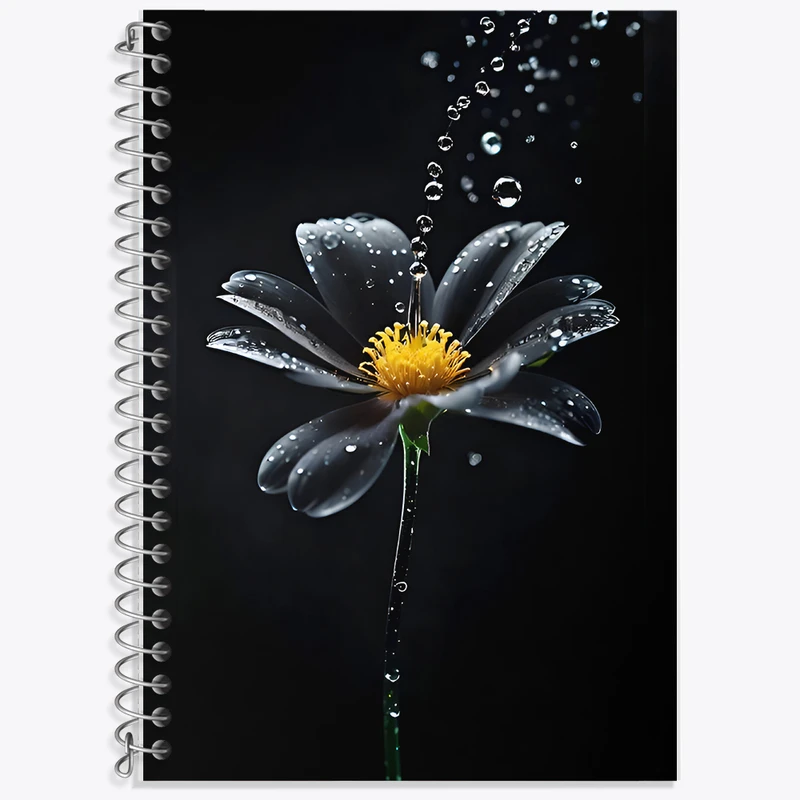 دفتر زبان 50 برگ خندالو مدل دو خط طرح گل کد F7058