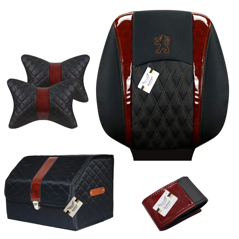 روکش صندلی خودرو سوشیانت مدل فابریک مناسب برای پژو پارس به همراه پشت گردنی و باکس صندوق