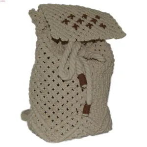 کوله پشتی  دست دوز زنانه مدل مکرومه بافی کد 02