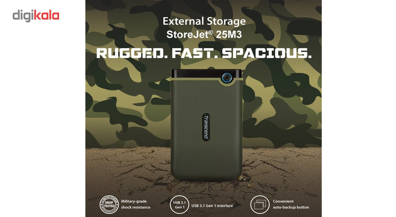 هارد اکسترنال ترنسند مدل StoreJet 25M3S Slim ظرفیت 2 ترابایت
