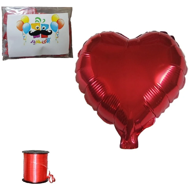 پک بادکنک آرایی 10 عددی آقای هدیه مدل Red Heart