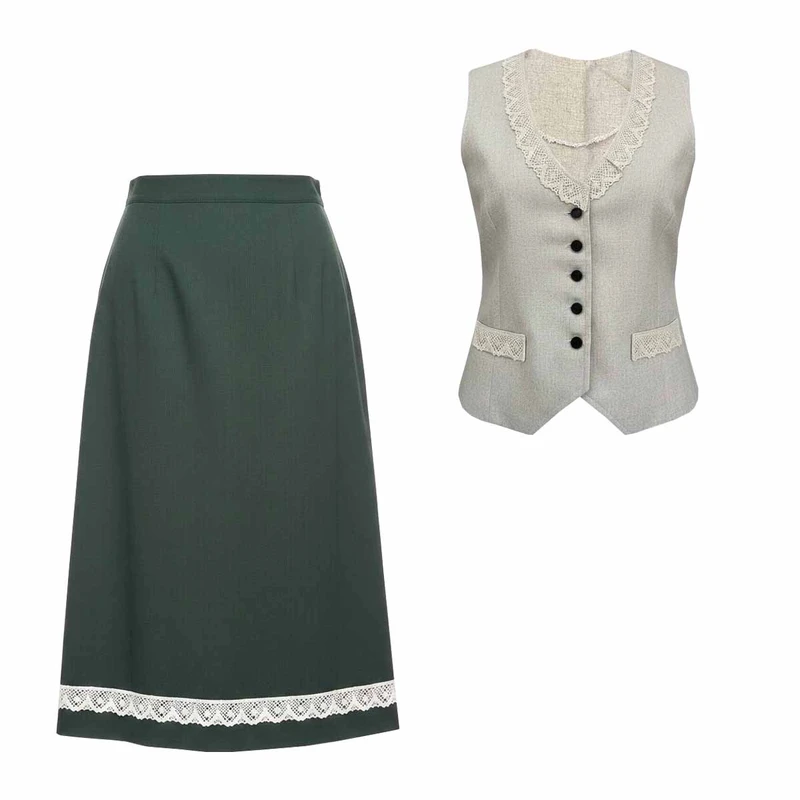 ست جلیقه و دامن رسمی زنانه مدل میکا مجموعه 2 عددی