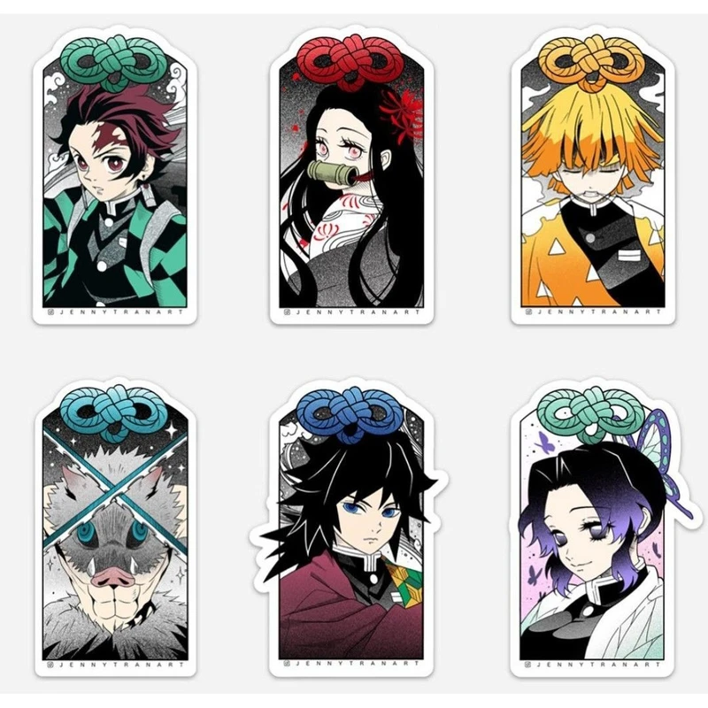 استیکر لپ تاپ و موبایل گوفی طرح انمیه شیطان کش مدل main DS مجموعه 6 عددی 