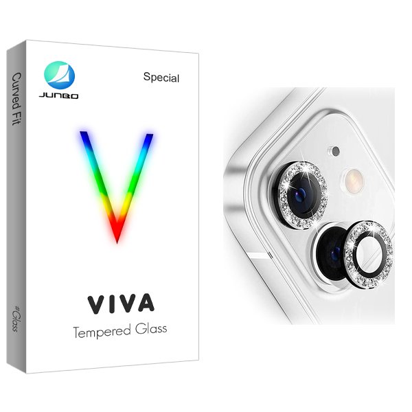 محافظ لنز دوربین جانبو مدل Viva رینگی نگین دار مناسب برای گوشی موبایل اپل iPhone 11