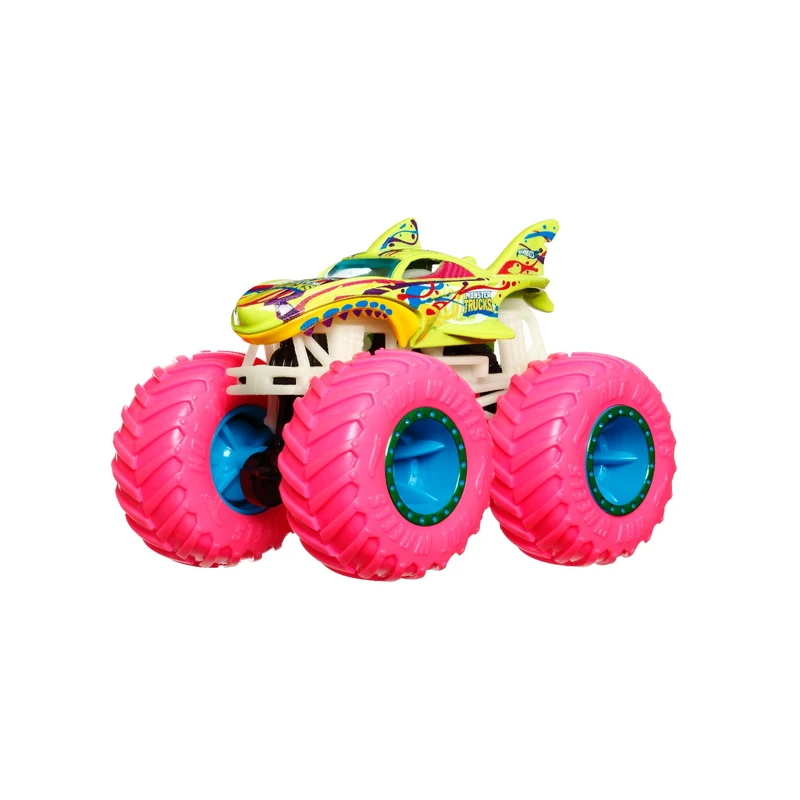 ماشین بازی هات ویلز مدل Monster Trucks Glow In The Dark Shark Wreak کد HCB50 - HGX15
