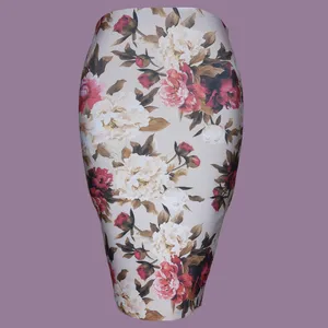 دامن زنانه مدل گل dfg006p رنگ صورتی