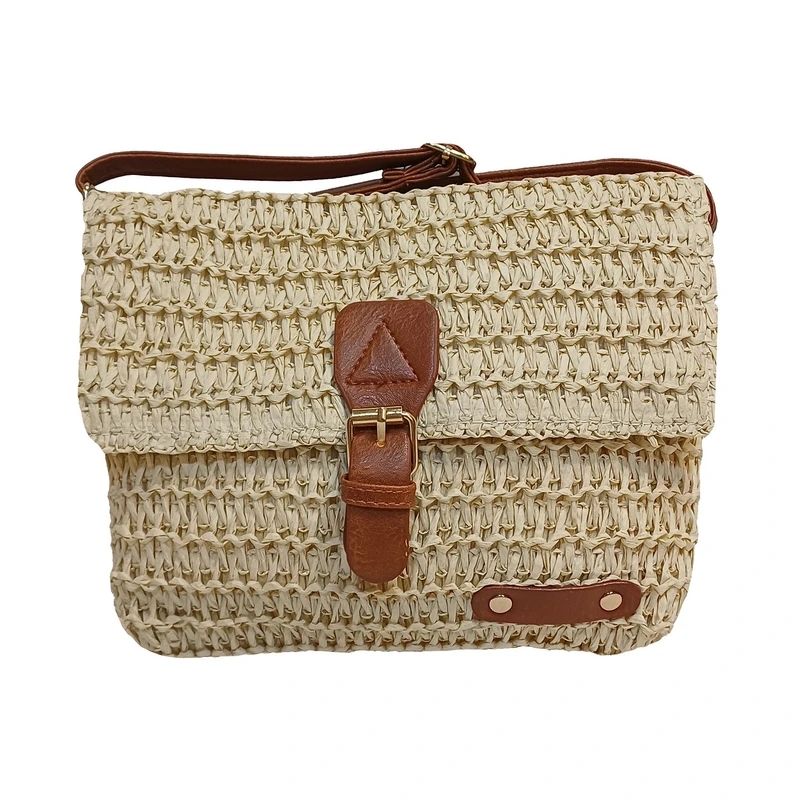 کیف دوشی زنانه مدل حصیری مورگان کد S01