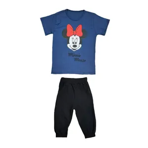 ست تی شرت و شلوارک دخترانه کد Z037