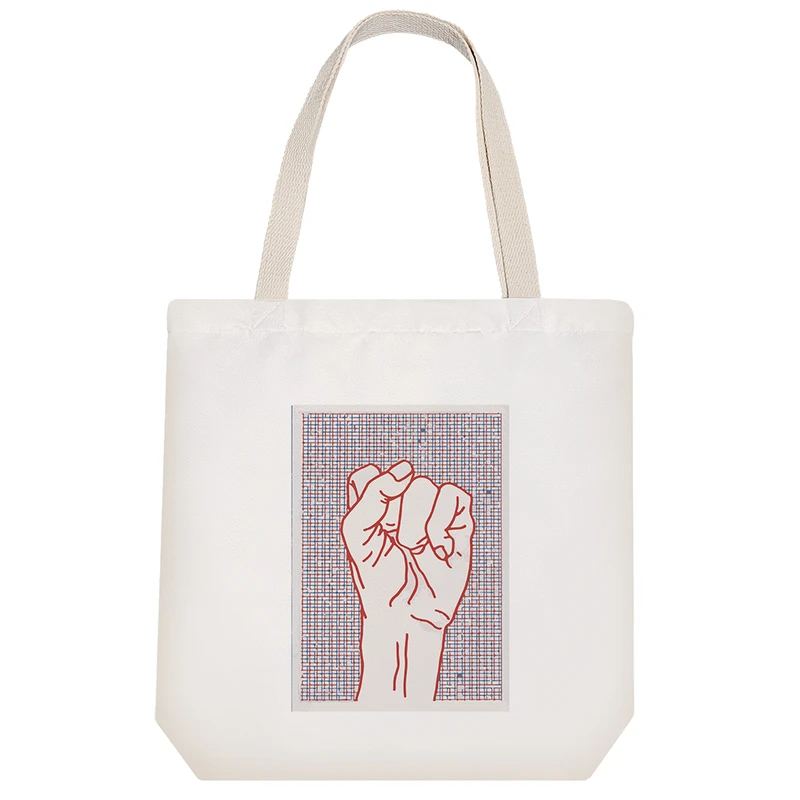 ساک خرید پارچه ای خندالو طرح مشت مدل توت بگ کد 6768