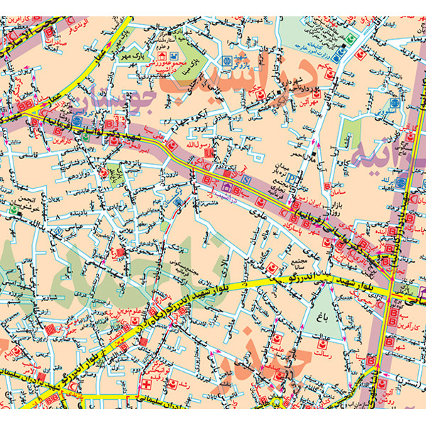 نقشه راهنمای منطقه 1 تهران گیتاشناسی نوین کد1301