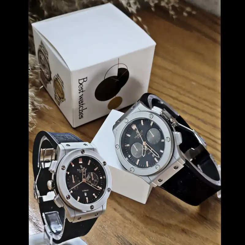 ست ساعت مچی عقربه ای زنانه و مردانه  مدل تک موتور ساده Ts