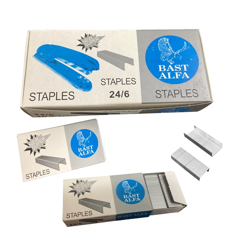 عکس شماره 6 : سوزن منگنه بست آلفا کد new super سایز 24-6 بسته 10000 عددی