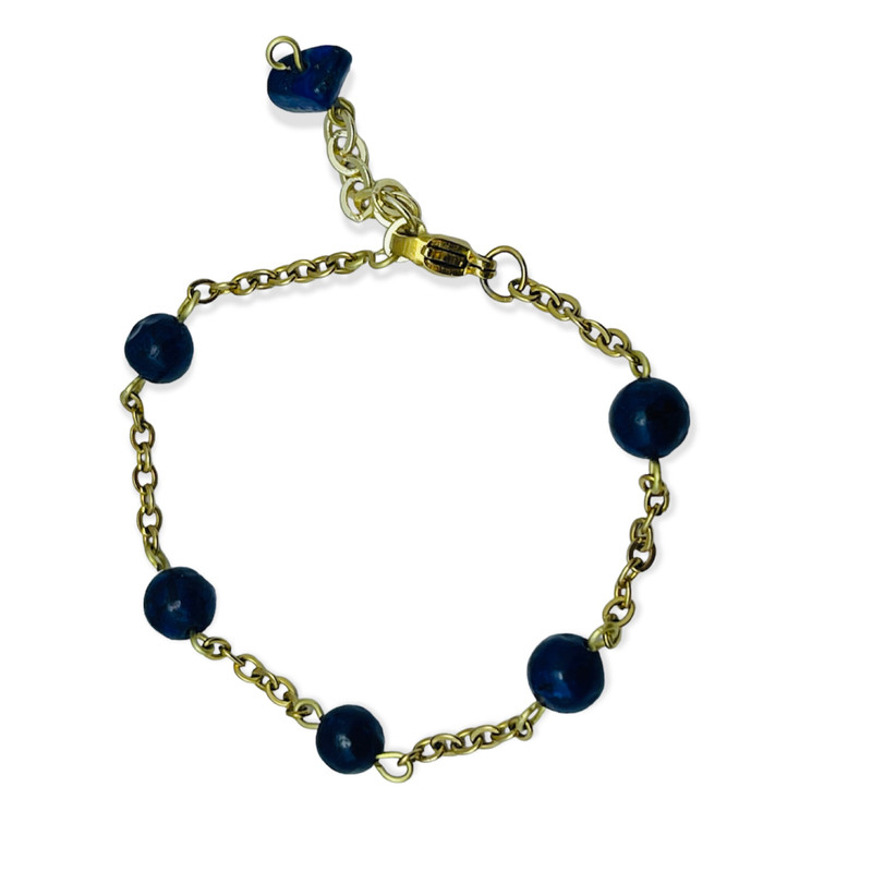 دستبند زنانه مدل سنگ لاجورد کد 335 دستبند زنانه مدل سنگ لاجورد کد 335