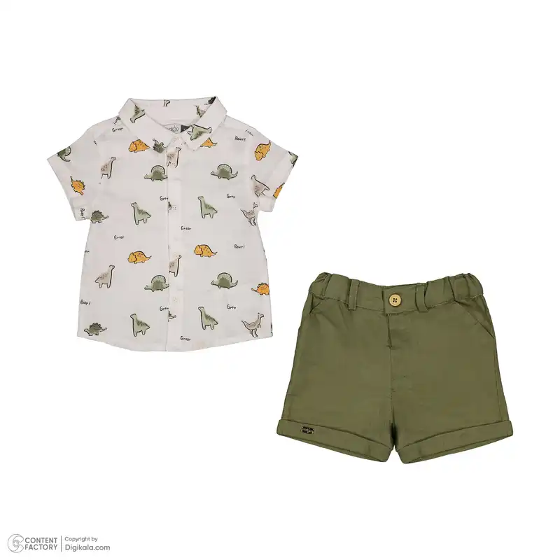 ست پیراهن و شلوارک نوزادی ایندیگو مدل 13249
