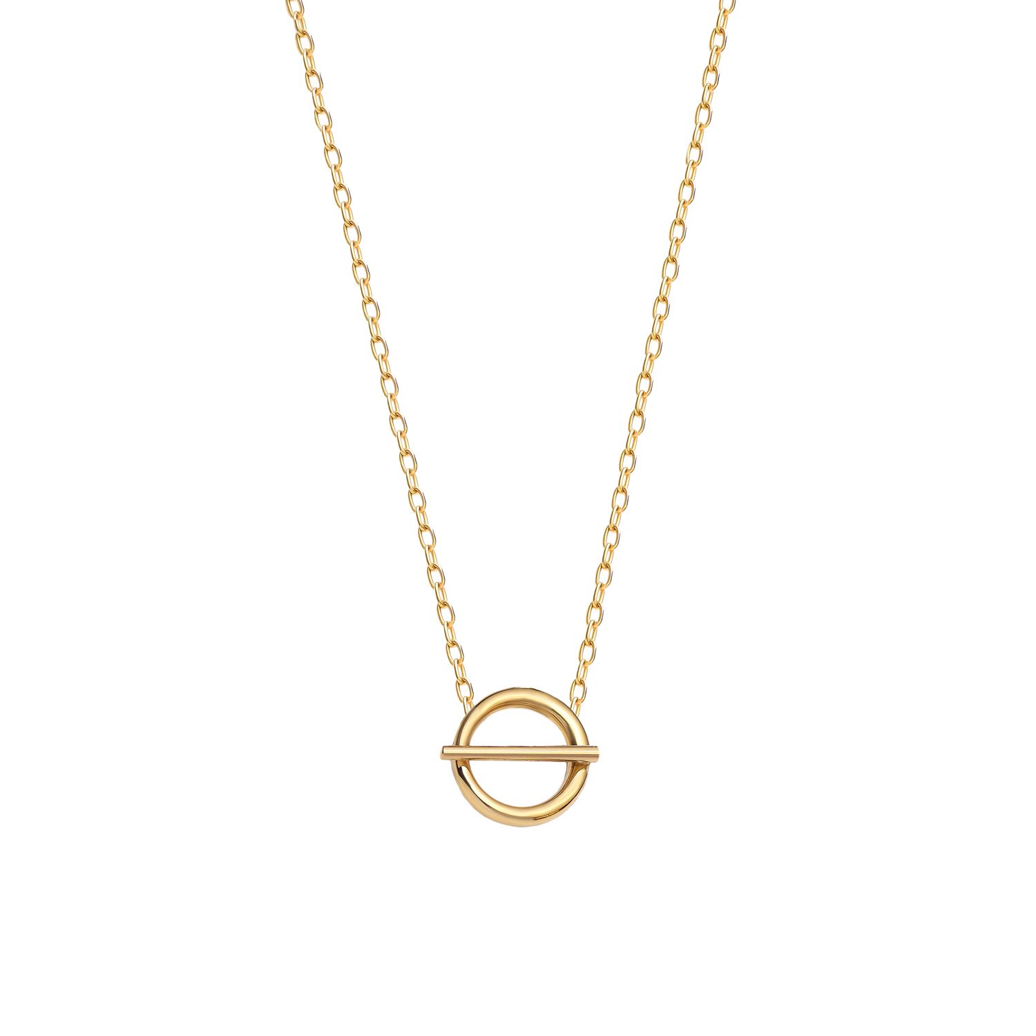 گردنبند طلا 18 عیار زنانه ماوی گالری مدل پروفیل دایره و خط - - 1