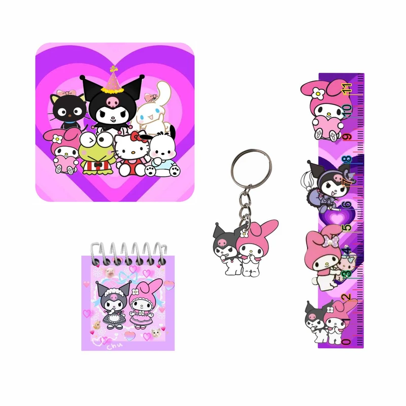 بسته لوازم تحریر مدل کرومی و ملودی کد new2 مجموعه ۴ عددی