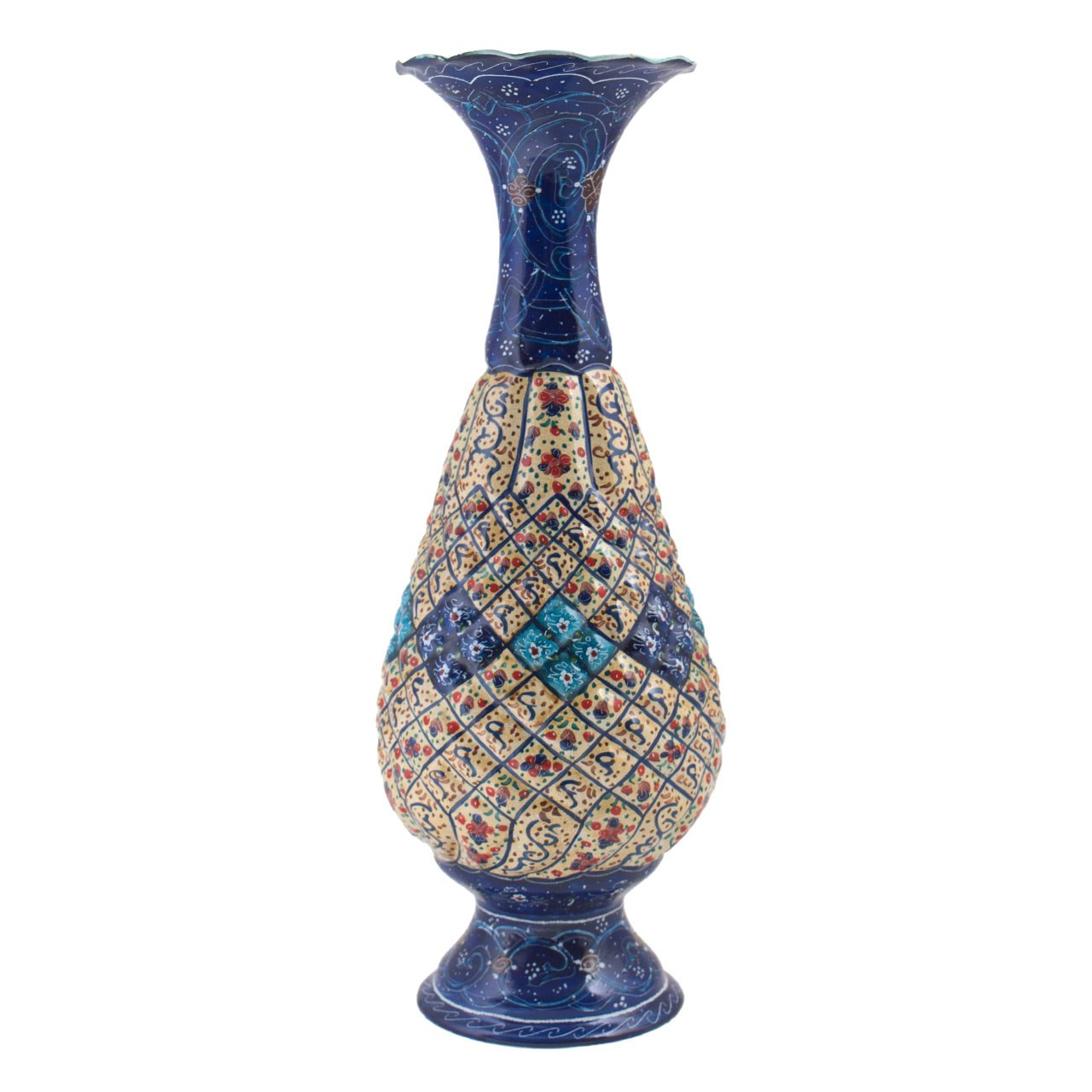 گلدان میناکاری مسی رستا طرح صراحی کد97-12-102