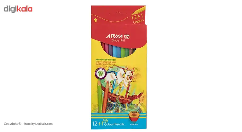 مداد رنگی 12 +1 رنگ آریا مدل 3016