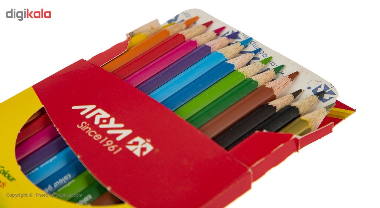مداد رنگی 12 رنگ آریا مدل 3016