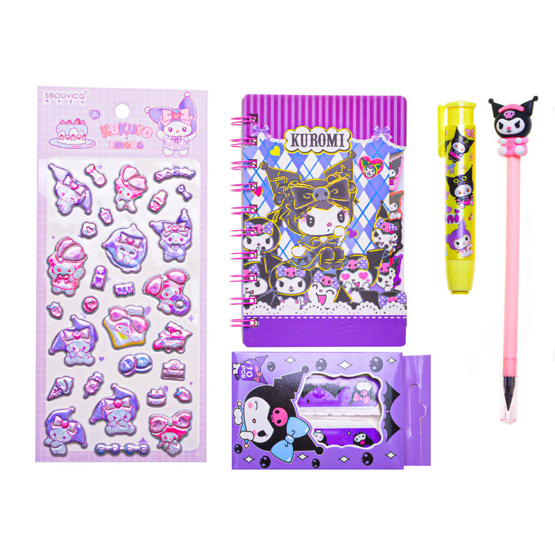 بسته اوازم تحریر مدل کرومی کد 001 مجموعه 5 عددی