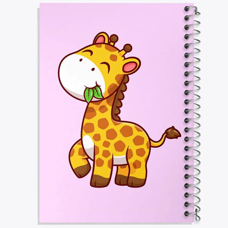 دفتر شطرنجی 50 برگ خندالو طرح حیوانات بامزه زرافه کد 29718