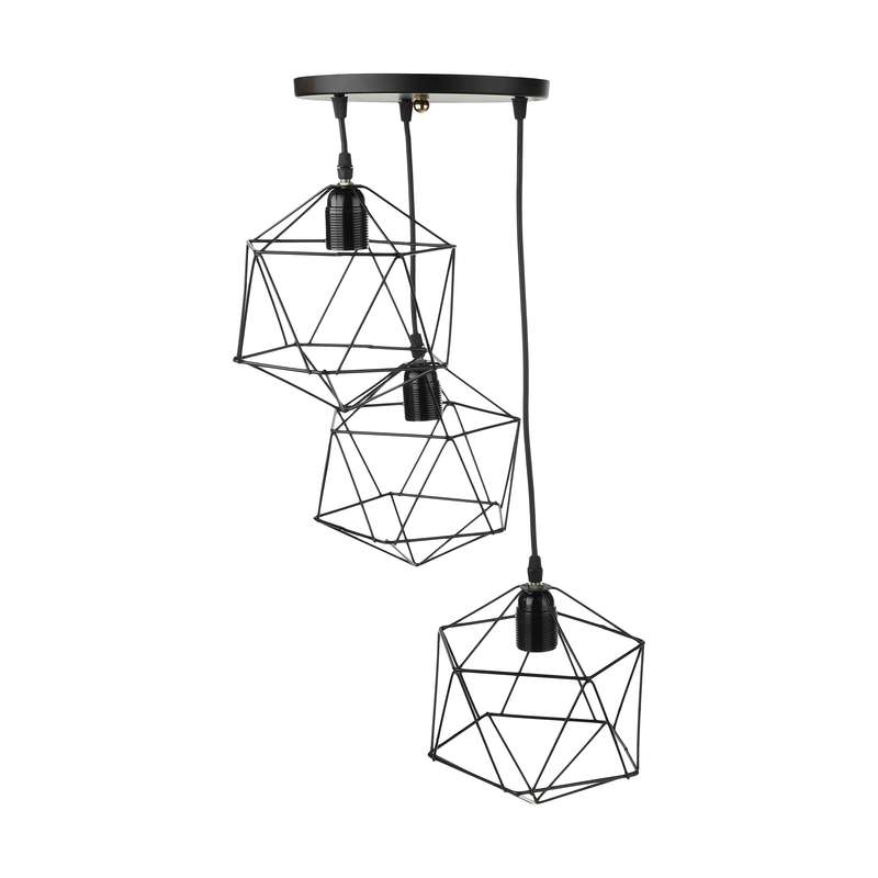 لوستر سه شعله مدل چند ضلعی کد 1093