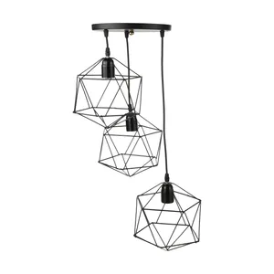 لوستر سه شعله مدل چندوجهی کد23323