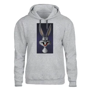 هودی مردانه مدل باکس بانی کد SH49 رنگ طوسی