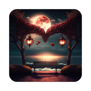 زیر لیوانی کاکتی مدل عاشقانه کد mp10493