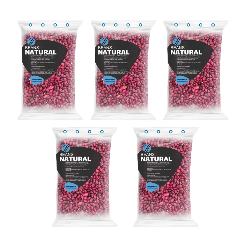 لوبیا قرمز جگری و قلمی نچرال - 500 گرم بسته 5 عددی 