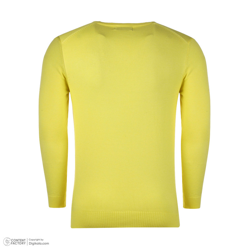 پلیور مردانه پاتن جامه مدل یقه هفت 304021020003999 رنگ لیمویی