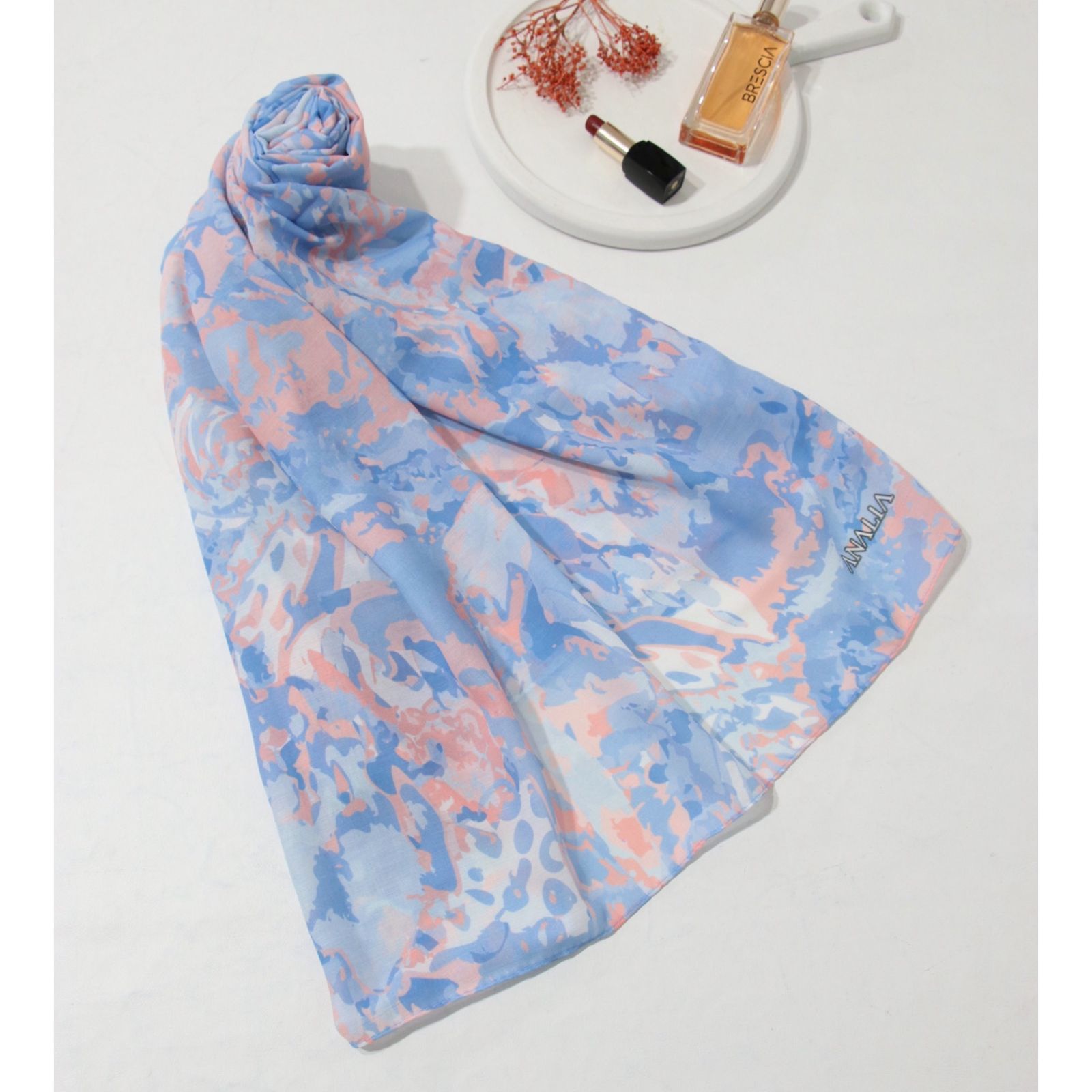 شال زنانه مدل تابستانه آبرنگی ساده کد a-3082 -  - 16