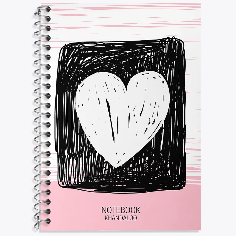 دفتر زبان 50 برگ خندالو مدل دو خط طرح Love کد N767