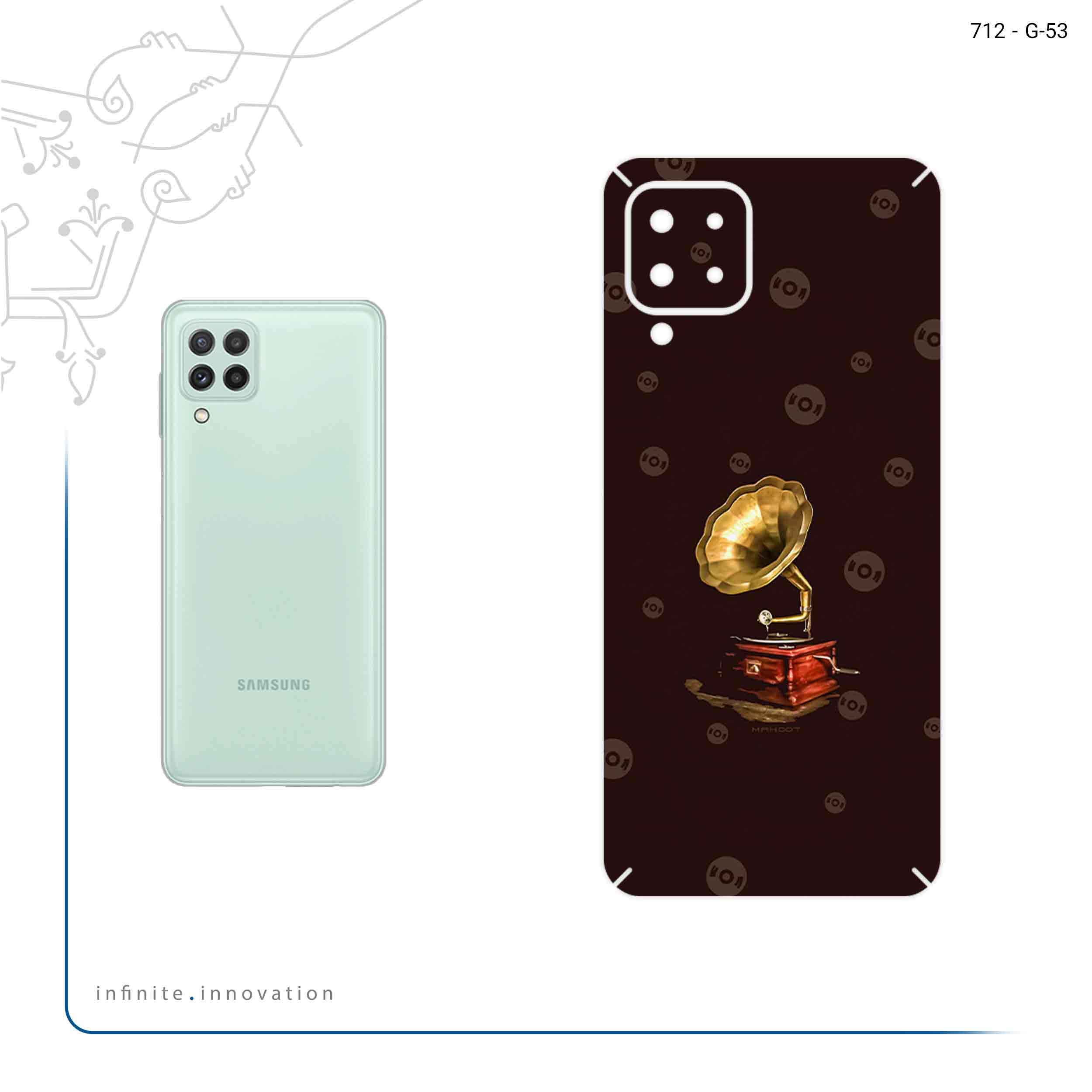 برچسب پوششی ماهوت مدل Gramophone Nostalgia مناسب برای گوشی موبایل سامسونگ Galaxy A22 4G