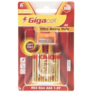 باتری نیم قلمی گیگاسل مدل Ultra Heavy Duty بسته 4 عددی