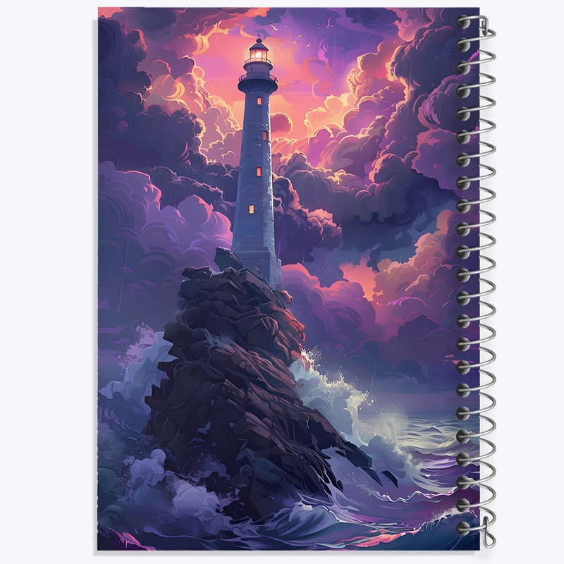 دفتر مشق 100 برگ خندالو طرح فانوس دریایی کد F6572