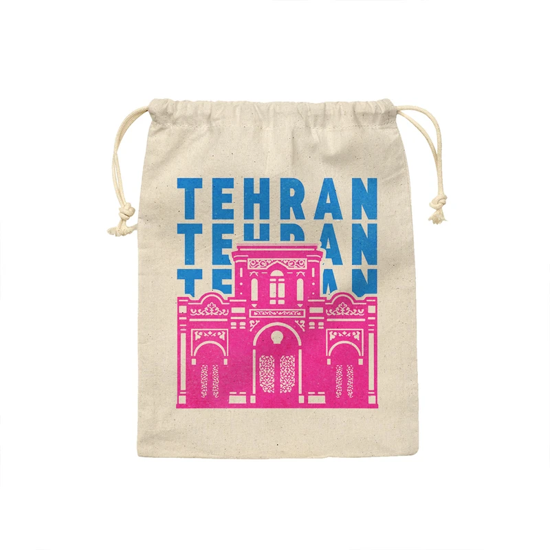 کیسه نان و سبزی ترمه طراحان ایده مدل نماد سردر باغ ملی تهران کد map0130 - S سایز 19x19 سانتی متر