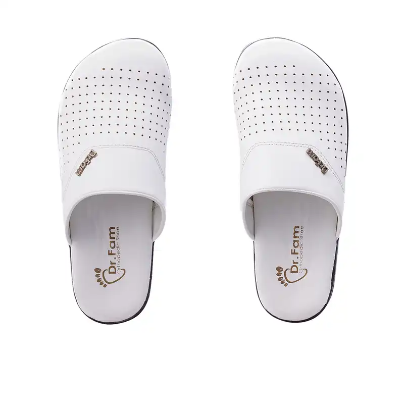 صندل زنانه دکترفام مدل پرستاری رنگ سفید