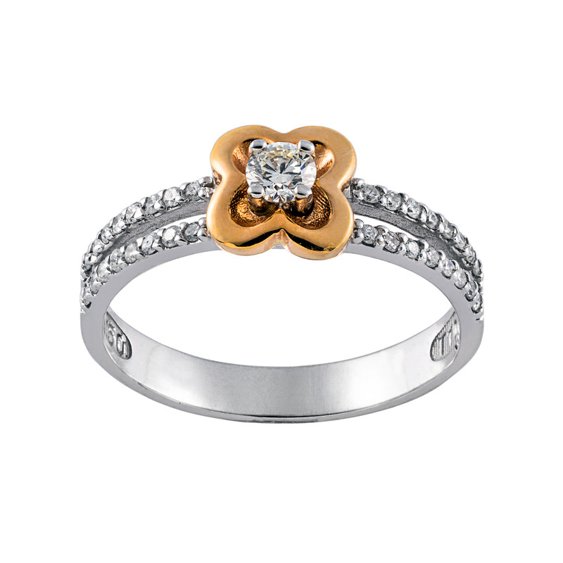 انگشتر طلا 18 عیار جواهری سون مدل 1718