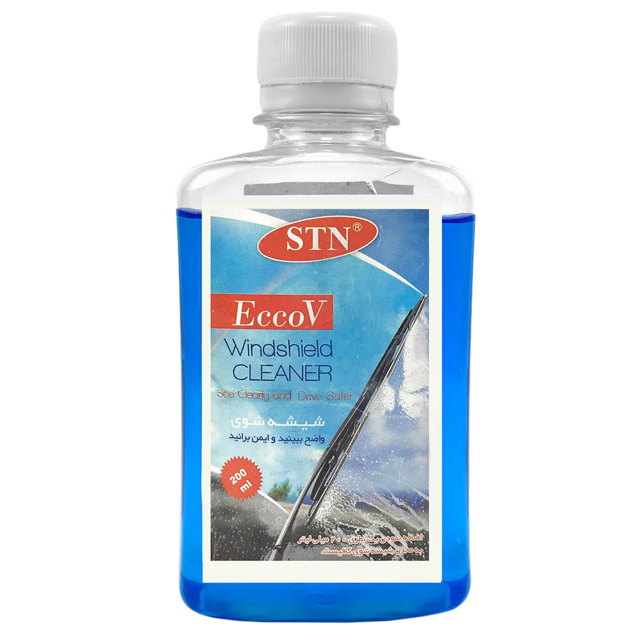 محلول شیشه شوی خودرو اس تی ان مدل EccoV حجم 200 میلی لیتر