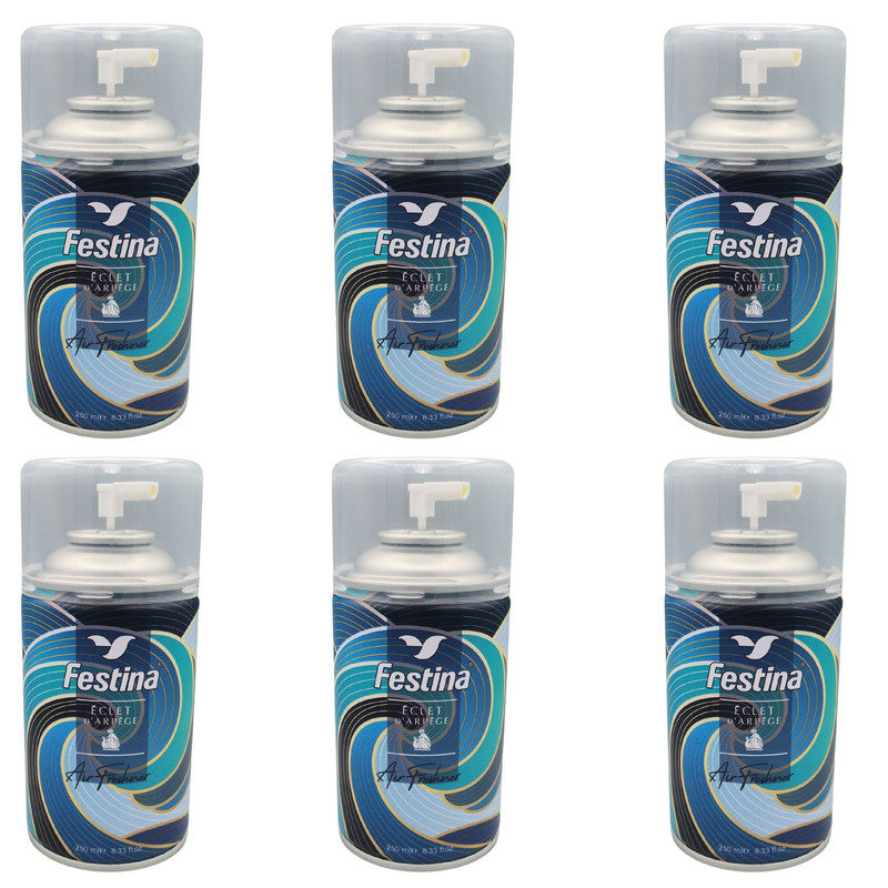 اسپری خوشبو کننده و تصفیه کننده هوا فستینا مدل Eclet رایحه هلو حجم 250 میلی لیتر مجموعه شش عددی