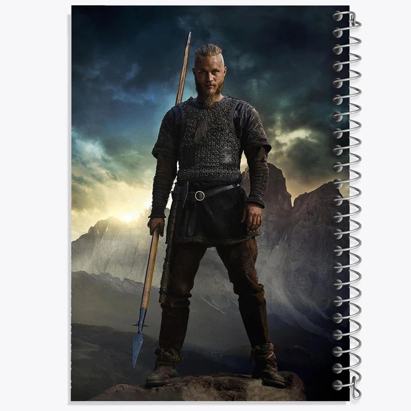 دفتر ژورنال نویسی 50 برگ خندالو مدل نقطه ای طرح رگنار سریال وایکینگ ها Vikings کد 29109